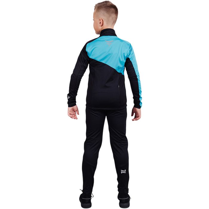 Куртка разминочная Jr. NORDSKI Premium (черный/голубой)
