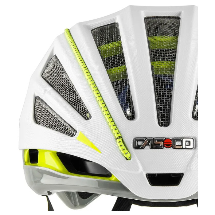 Шлем для велосипеда CASCO SPEEDairo 2 (с визором) (белый/зеленый)