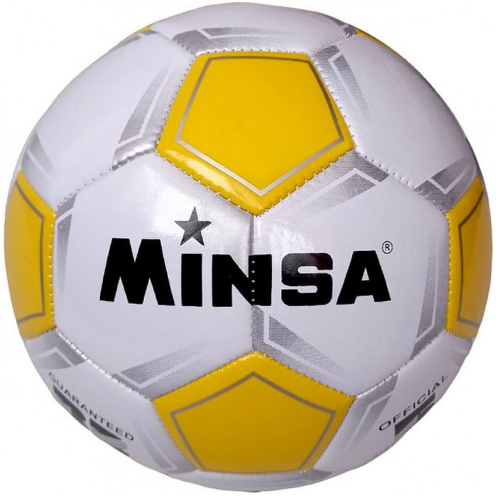 Мяч футбольный MINSA B5-9035 (PVC 2.7, 345 гр, маш. сш.) (желтый/белый)