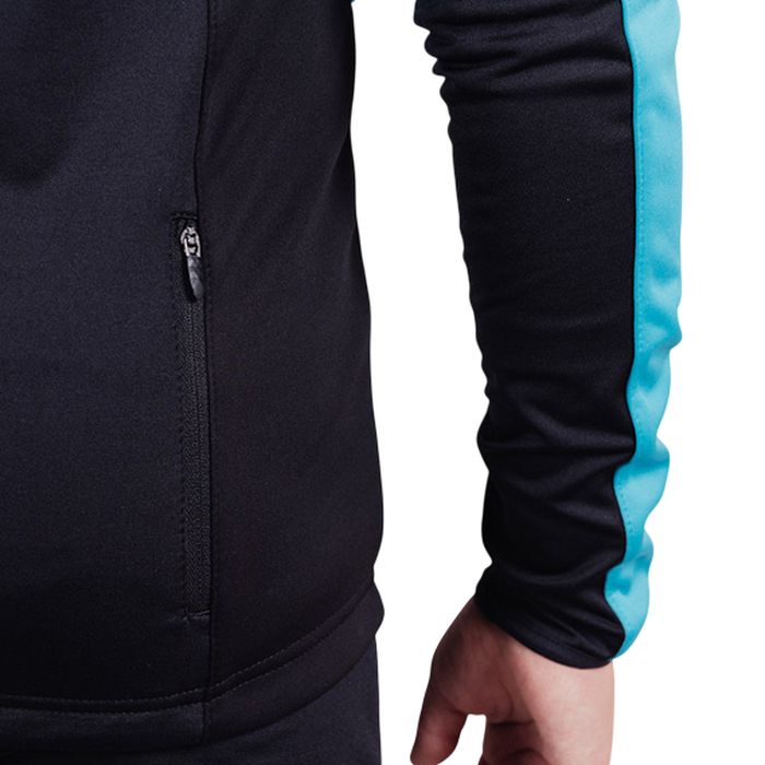 Куртка разминочная Jr. NORDSKI Premium (черный/голубой)