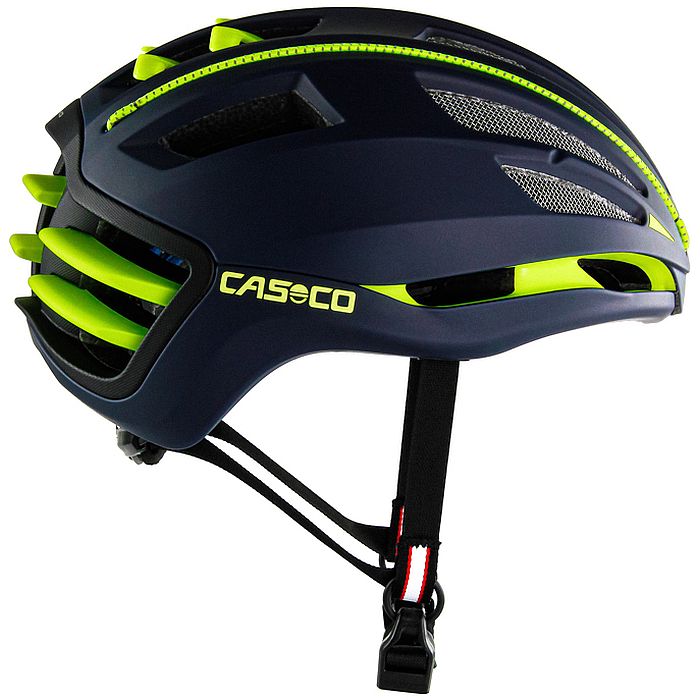 Шлем для велосипеда CASCO SPEEDairo 2 (с визором) (синий/желтый)