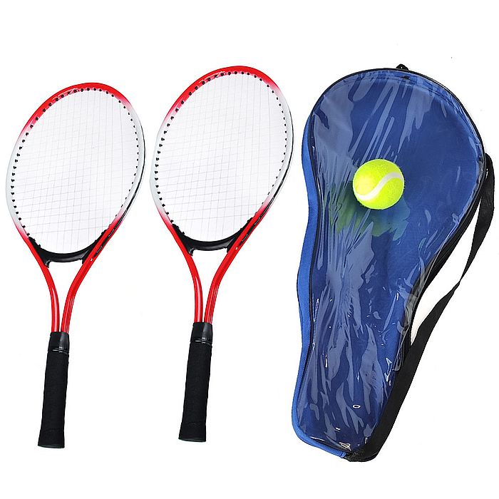 Набор для тенниса SPORTEX Мини - 2 ракетки, чехол + мяч (красный/синий)