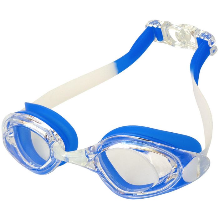 Очки для плавания SPORTEX взрослые, мягкая переносица, силикон, ТПУ (белый/синий)