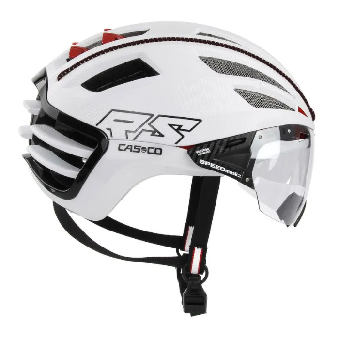 Шлем для велосипеда CASCO SPEEDairo 2 (с визором) (белый/черный)