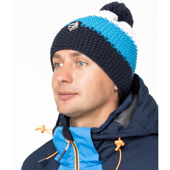 Шапка вязаная GTS Corn Knit 3 полоски (черный/синий)