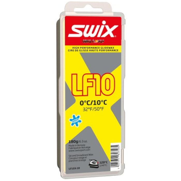 Парафин низкофтористый SWIX LF10X Yellow (0°С +10°С) 180 г.