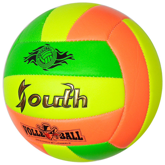 Мяч волейбольный SOUTH (PVC 2.7, 280 гр., маш. сш.) (салатовый/оранжевый)