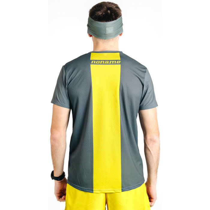Футболка для бега мужская NONAME Miler (серый/желтый)