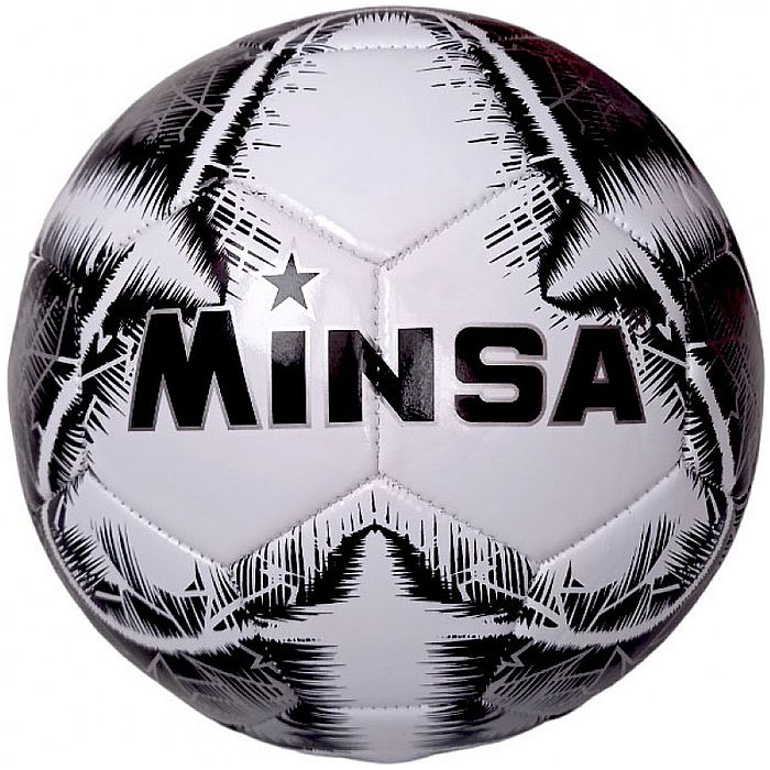 Мяч футбольный MINSA B5-8901 (PVC 2.7, 345 гр, маш. сш.) (черный)