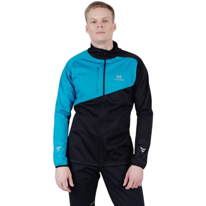 Куртка разминочная NORDSKI Premium (голубой/черный)