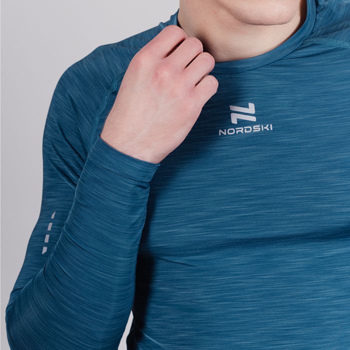 Лонгслив для бега NORDSKI Pro (темно-бирюзовый)