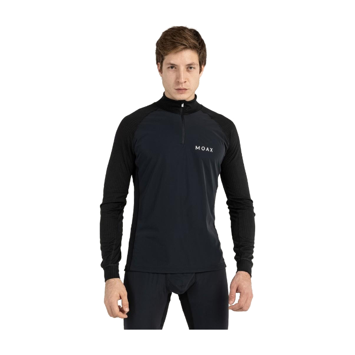Термофутболка MOAX Race Wind LS (с воротником) (черный)