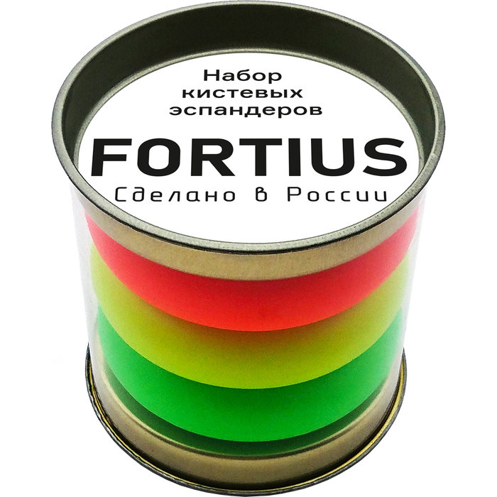 Набор кистевых эспандеров FORTIUS Neon 3 шт. (20, 30, 40 кг), тубус (мультиколор)