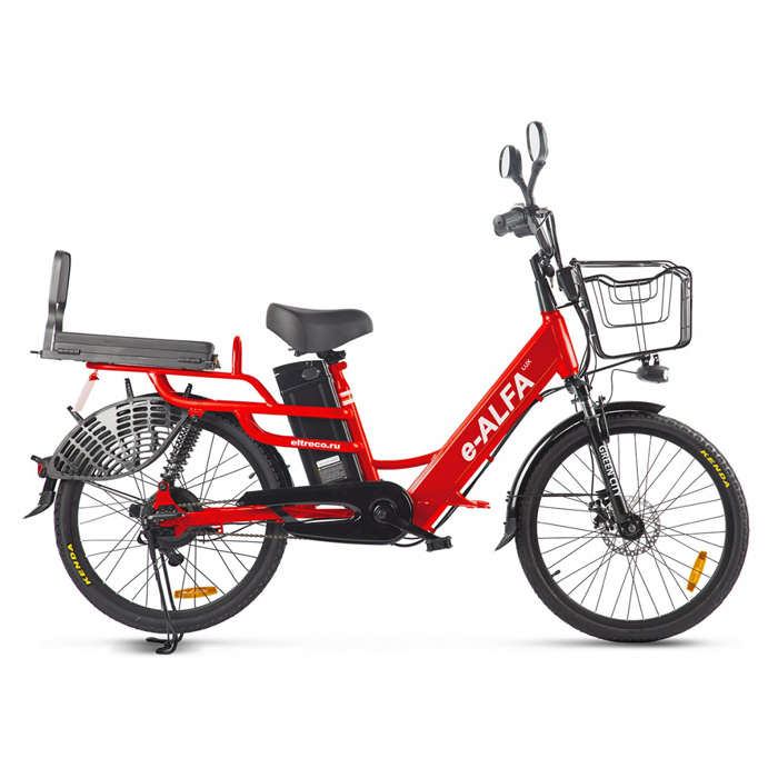 Электровелосипед GREEN CITY e-ALFA LUX 500 Wh (красный) (2021)