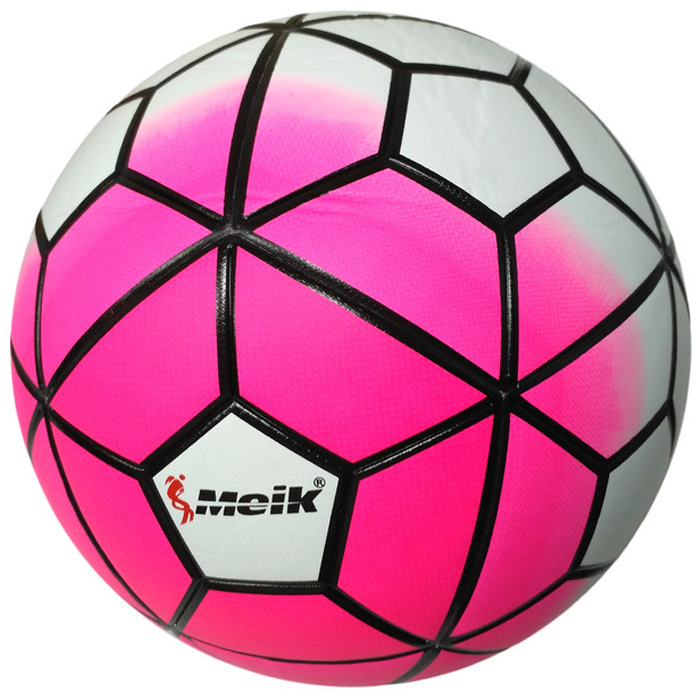 Мяч футбольный MEIK (4-слоя, TPU+PVC 3.2, 410-450 гр., машинная сшивка) (розовый)