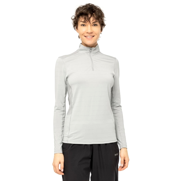 Лонгслив для бега женский MOAX Flame (серый)