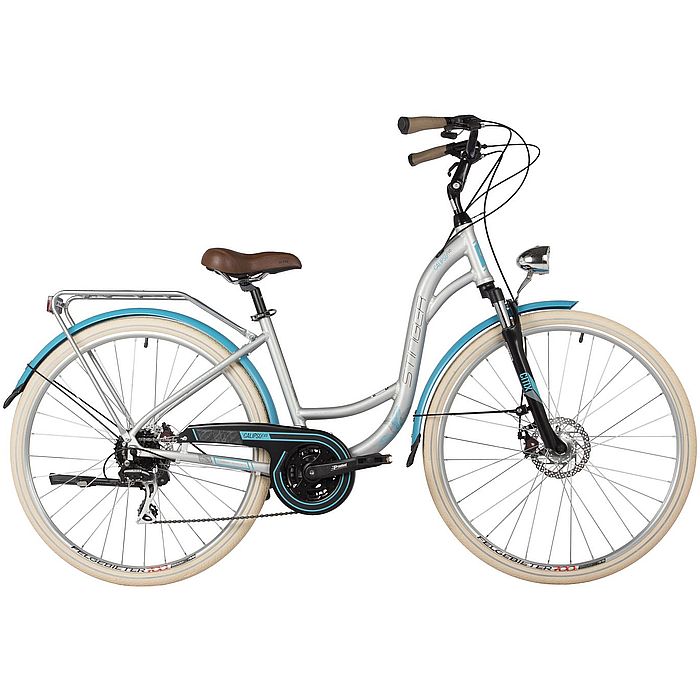 Велосипед STINGER Calipso Evo 28", Al, M-Disk Brake, 24-Speed (серый) (2021)