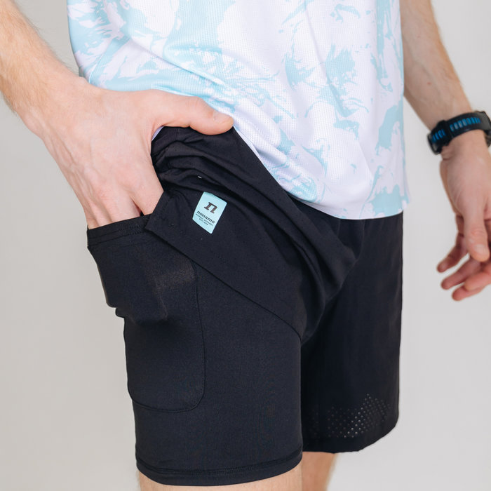 Шорты для бега NONAME Speed Tech 2IN1 (черный)