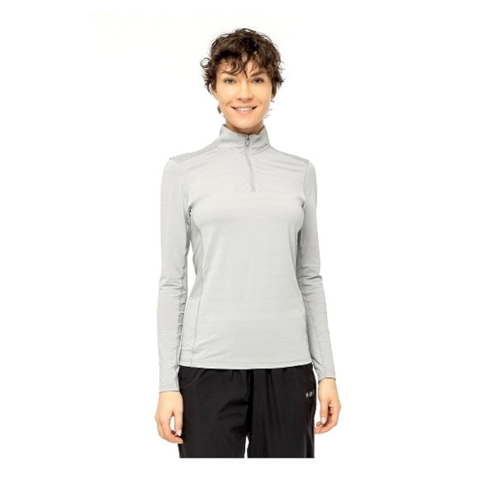 Лонгслив для бега женский MOAX Flame (серый)