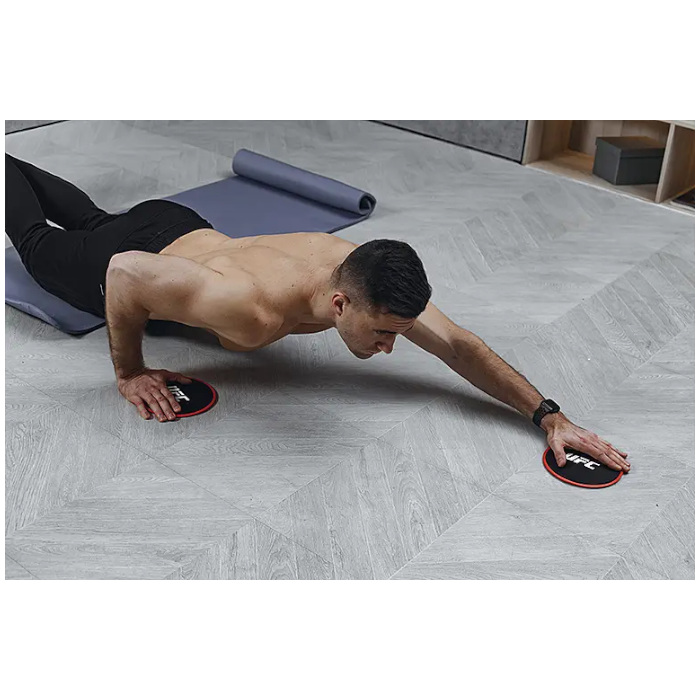 Набор UFC Скоростная скакалка и Слайдеры (черный/красный)