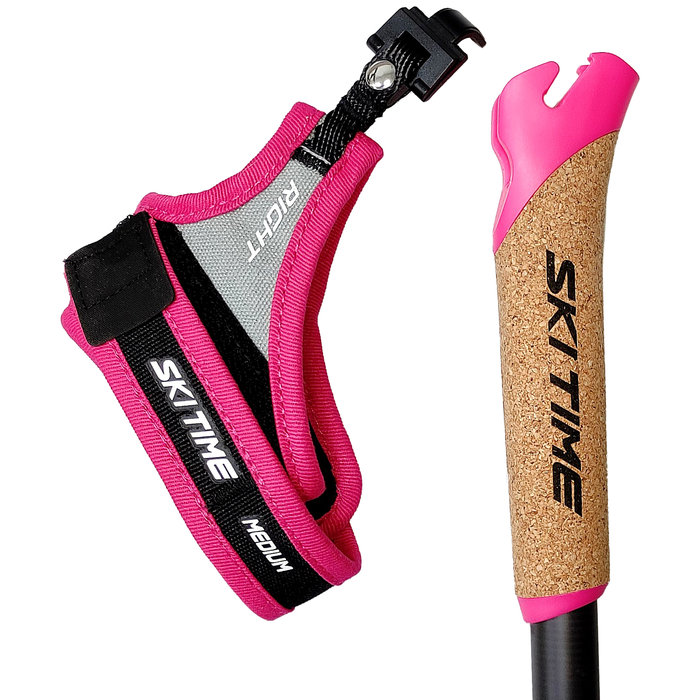 Лыжные палки SKI TIME Race 2.0 HMC (Карбон 100%) (черный/розовый)