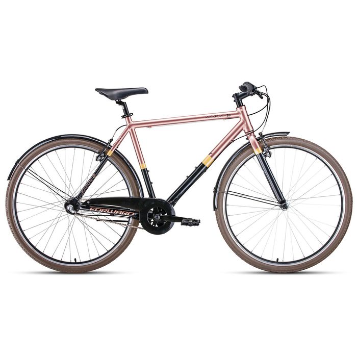 Велосипед FORWARD Rockford 28 (черный/коричневый) (2020)