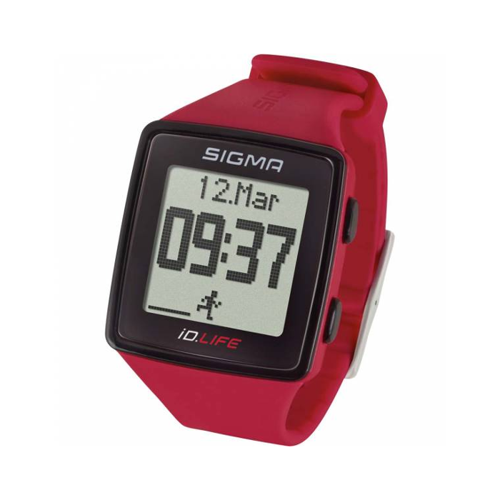 Часы спортивные SIGMA ID.LIFE (встроен. пульсометр, шагомер, трекер активности) (24620) (красный)