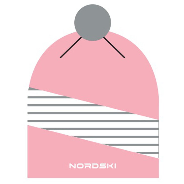 Шапка вязаная NORDSKI Line (розовый)