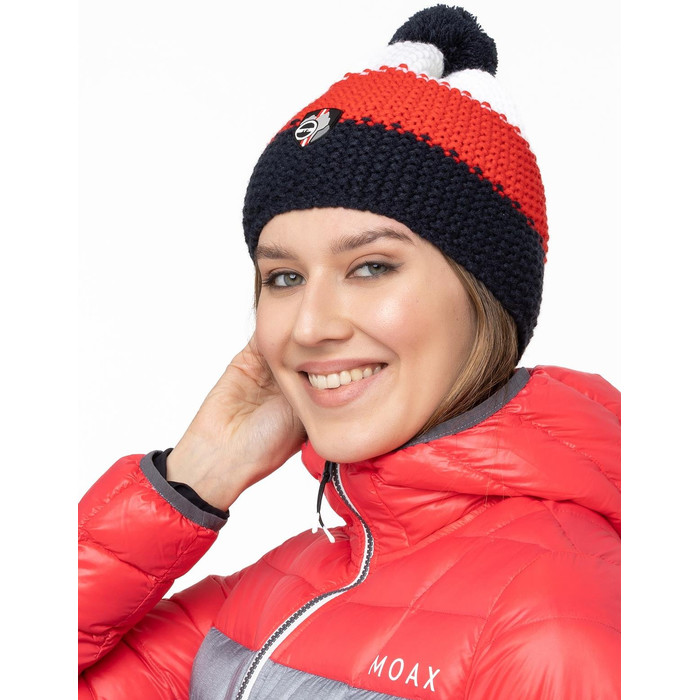 Шапка вязаная GTS Corn Knit 3 полоски (черный/красный)