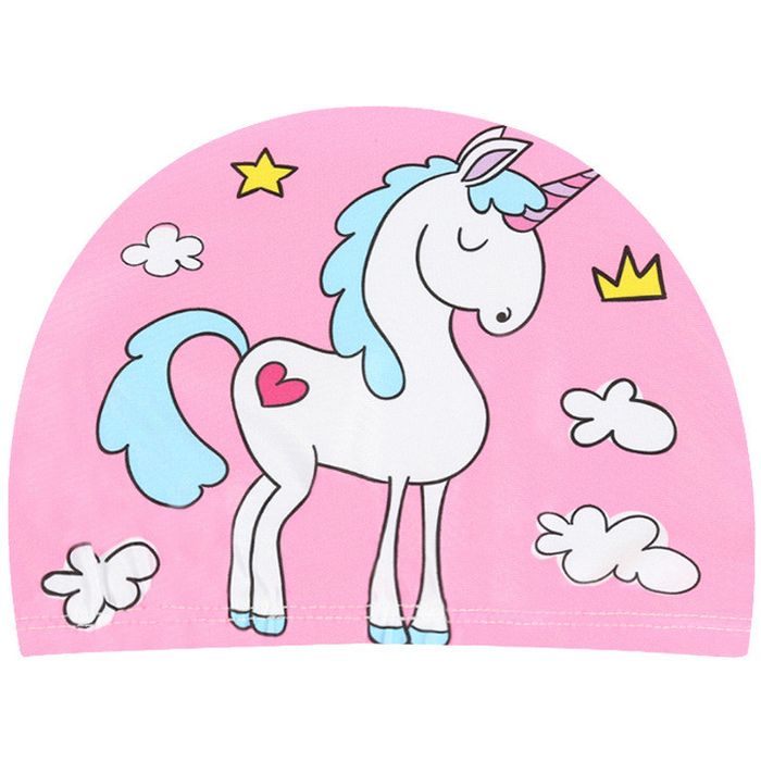 Шапочка для плавания SPORTEX детская, текстиль, "Единорог" (розовый)