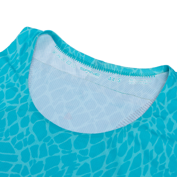 Майка для бега женская SPINE Running (зеленый/голубой)