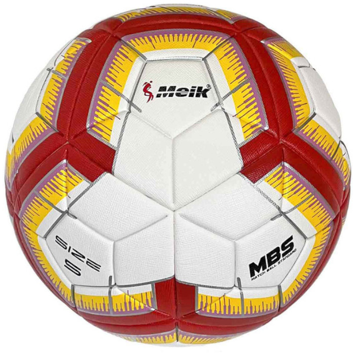 Мяч футбольный MEIK (4-слоя, ТPU 3.1, 440 гр., термосшивка) (белый/красный)