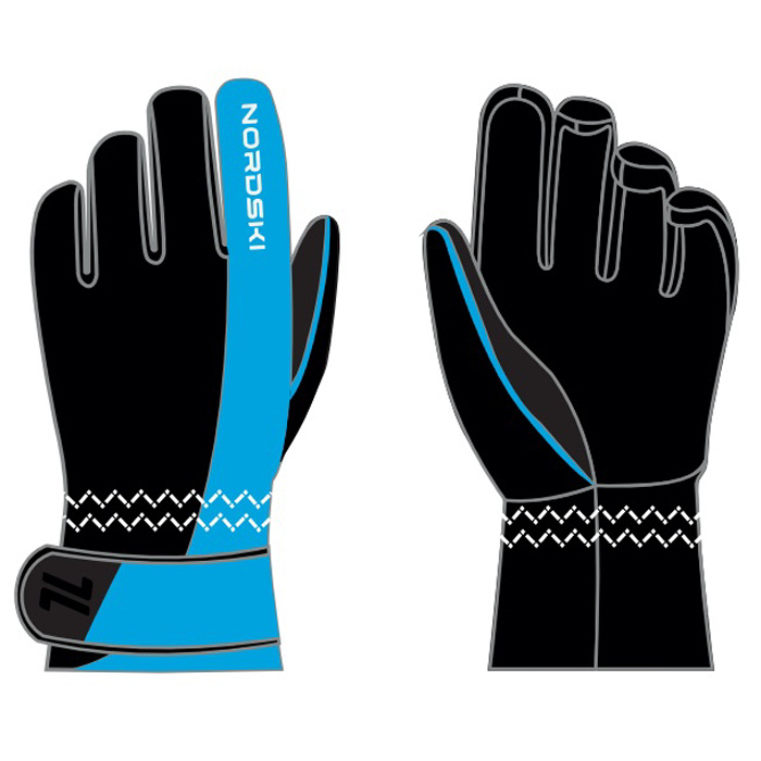 Перчатки лыжные NORDSKI Arctic Membrane (черный/голубой)