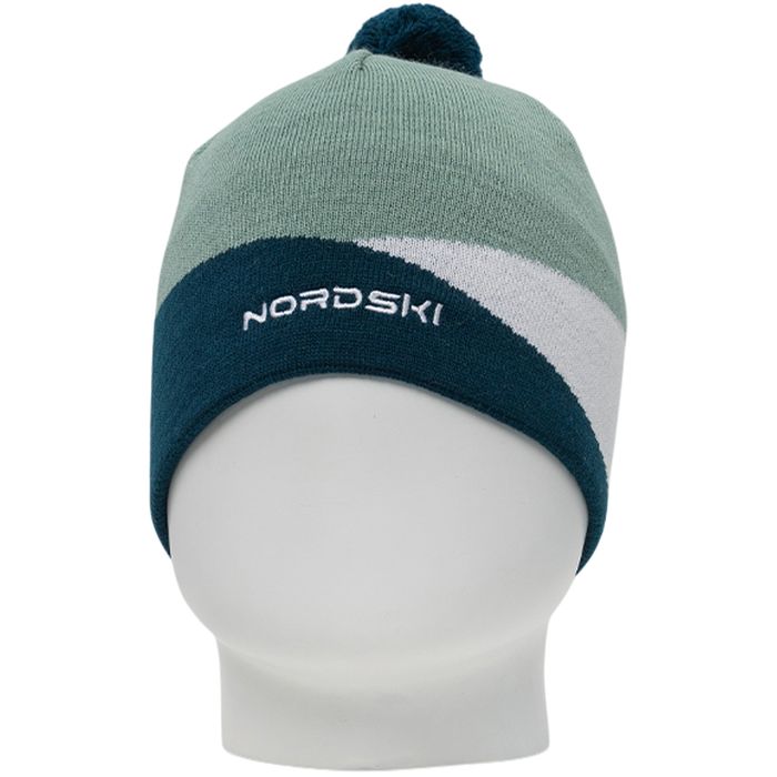 Шапка вязаная NORDSKI Line (голубой/синий/белый)