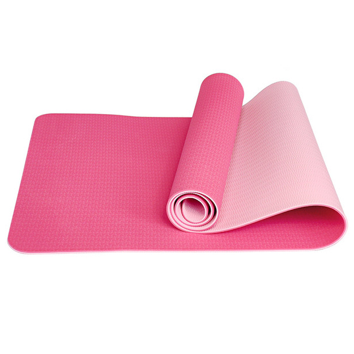 Коврик для йоги SPORTEX (ТПЕ 183х61х0,6 см) (розовый/светло-розовый)