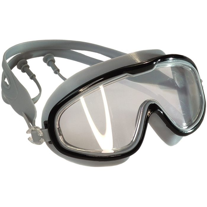 Очки полумаска для плавания SPORTEX взрослая, силикон (серый)