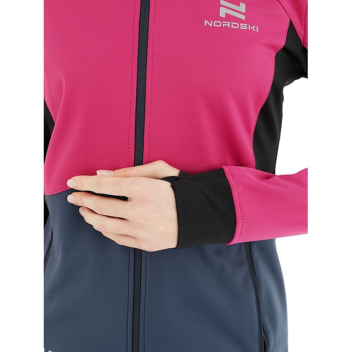 Куртка разминочная женская NORDSKI Pro (малиновый/синий)