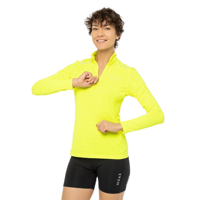 Лонгслив для бега женский MOAX Flame (желтый)