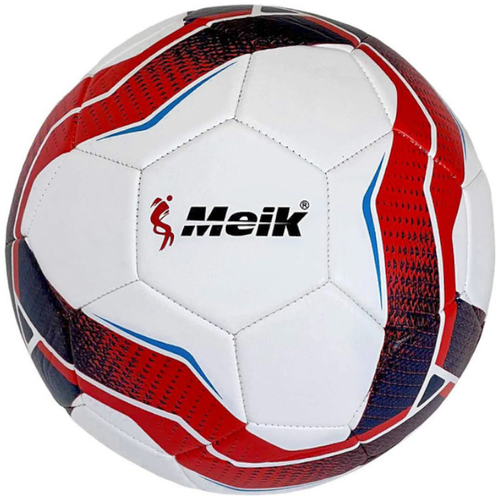 Мяч футбольный MEIK (4-слоя, ТPU 2.8, 350 гр., машинная сшивка) (белый/красный)