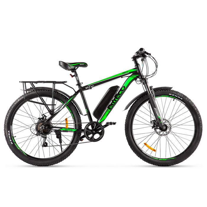 Электровелосипед ELTRECO XT 800 new 350 Wh (черный/зеленый) (2020)