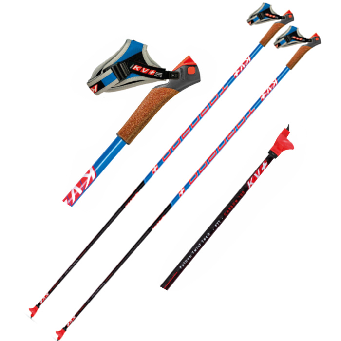 Лыжные палки KV+ (21P003Q) Tornado Plus (Карбон 100%) (синий/черный)