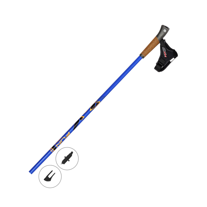 Палки для скандин. ходьбы KV+ (9W01CO) FUN Clip\Comfort tip Nordic Walking pole (Карбон 30%) (синий)