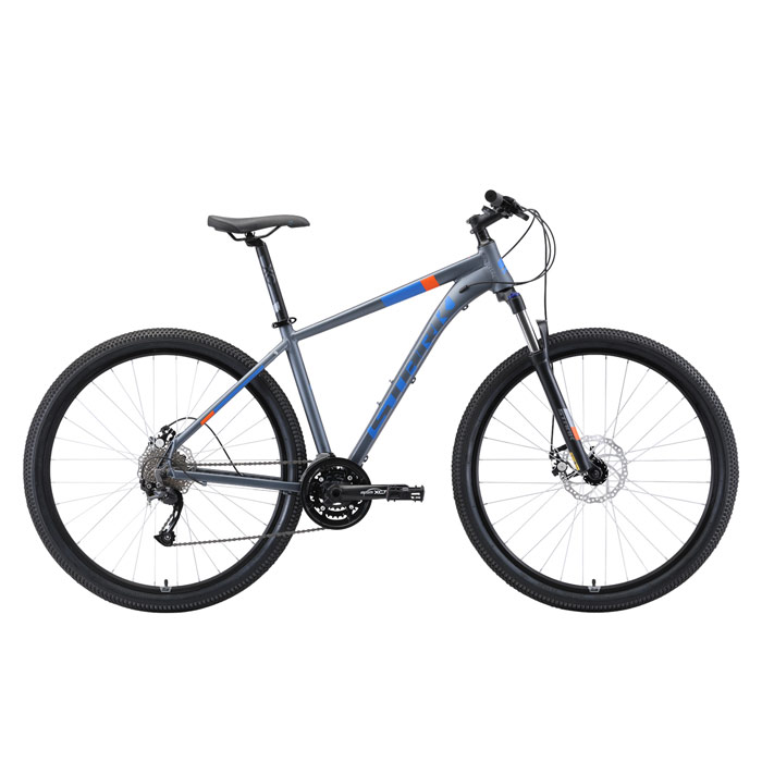 Велосипед STARK Router 29.4 D (серый/голубой/оранжевый) (2019)