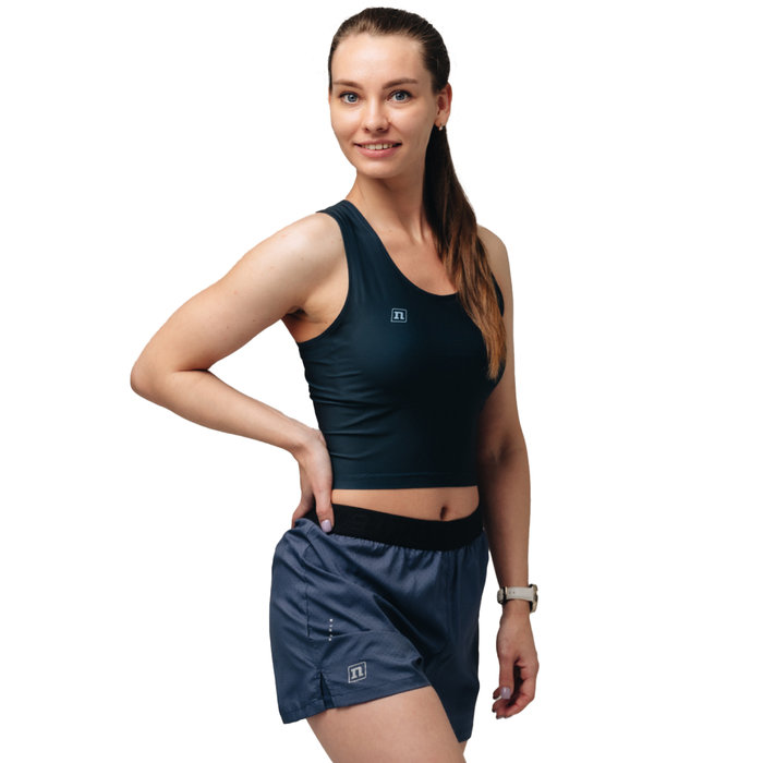 Шорты для бега женские NONAME Speed Tech 2IN1 (темно-синий)