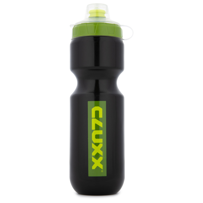 Фляга велосипедная CLUXX Ergo 750 (черный/зеленый)