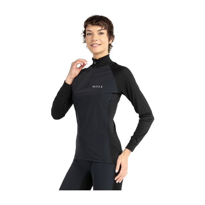 Термофутболка женская MOAX Race Wind LS (с воротником) (черный)