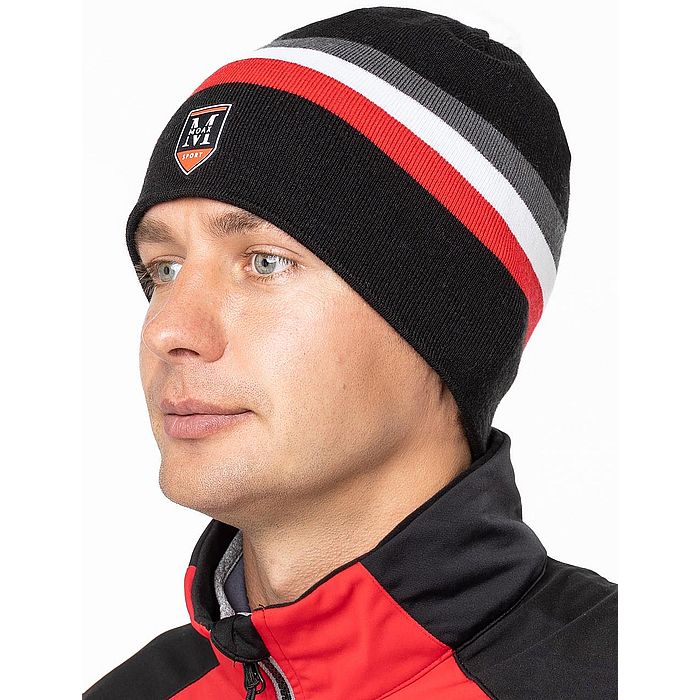 Шапка MOAX Tradition Sport Stripe (черный/красный)