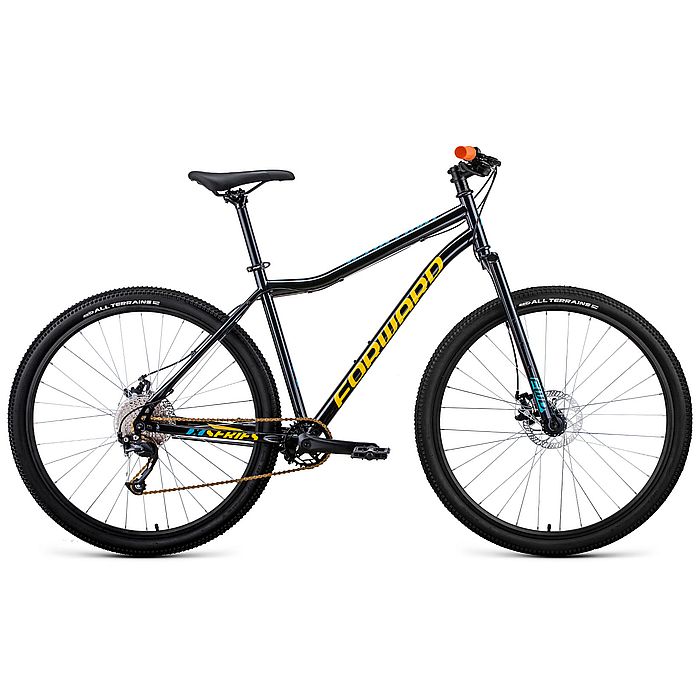 Велосипед FORWARD Sporting 29 X D (черный/золотой) (2022)