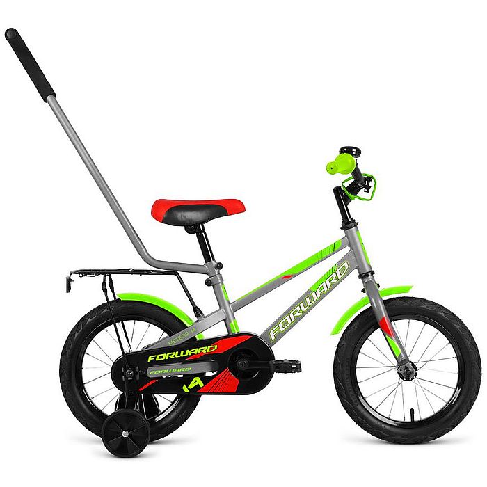 Велосипед FORWARD Meteor 14 (серый/зеленый) (20-21)