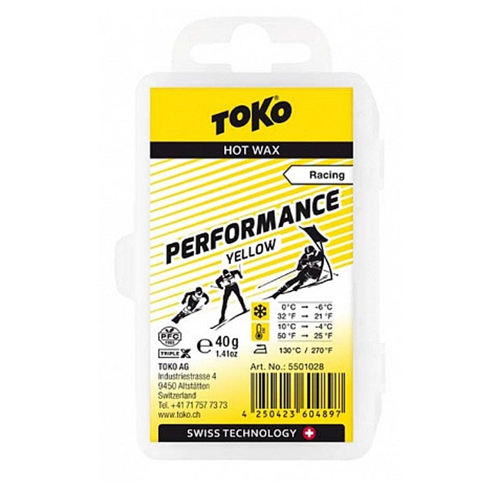 Парафин углеводородный TOKO Performance yellow +10°С -4°С 40 г.